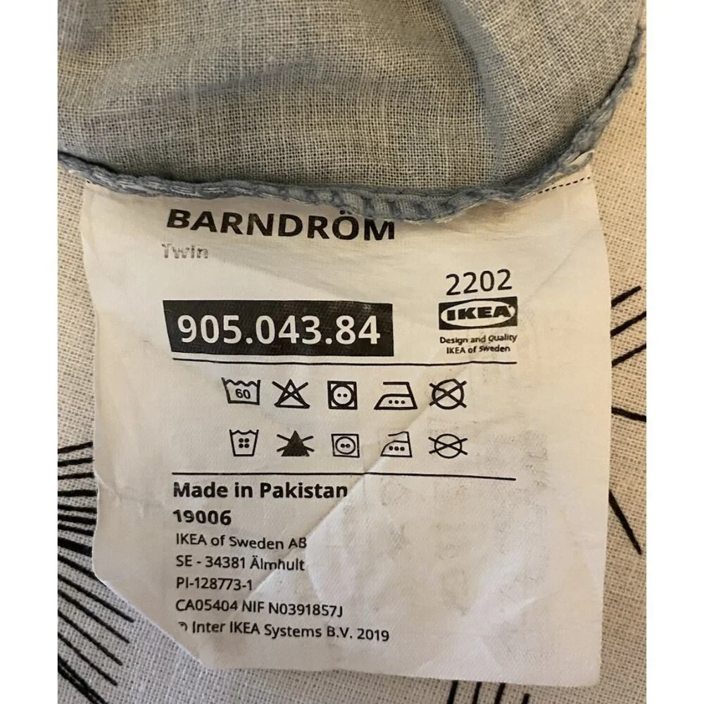 IKEA BARNDROM Novelty Volkswagen Pillowcase Standard 100% Cotton Blue Twin Child